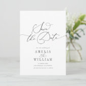 Save The Date mariage formel simple Enregistrer la date (Debout devant)