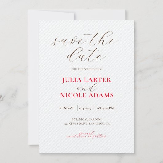 Save The Date Mariage Français Kissed Sweet Berry Raisins (Devant)