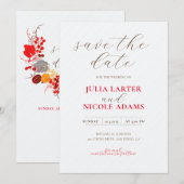 Save The Date Mariage Français Kissed Sweet Berry Raisins (Devant / Derrière)