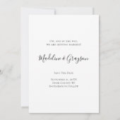 Save The Date Mariage Funny Boissons Gratuites Noir Blanc  (Dos)