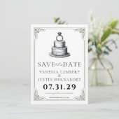 Save The Date Mariage Gâteau Enregistrer la date (Debout devant)