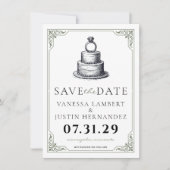 Save The Date Mariage Gâteau Enregistrer la date (Devant)