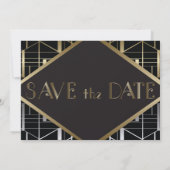 Save The Date Mariage Gatsby Déco classique Enregistrer la date (Dos)