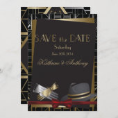 Save The Date Mariage Gatsby Déco classique Enregistrer la date (Devant / Derrière)