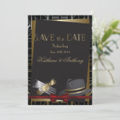 Save The Date Mariage Gatsby Déco classique Enregistrer la date (Debout devant)