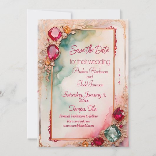 Save The Date Mariage Gemstone (Devant)
