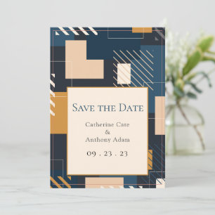 Save The Date Mariage géométrique Abstrait moderne