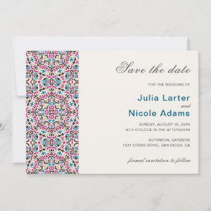 Save The Date Mariage géométrique en treillis marocain