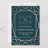 Save The Date Mariage géométrique moderne en diamant Enregistrer (Devant)