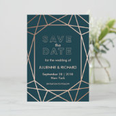 Save The Date Mariage géométrique moderne en diamant Enregistrer (Debout devant)