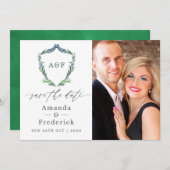 Save The Date Mariage géométrique verdoyant (Devant / Derrière)