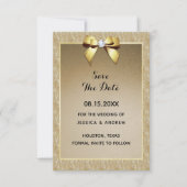Save The Date Mariage Glamour Or & Bijou de Style (Devant)