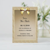 Save The Date Mariage Glamour Or & Bijou de Style (Debout devant)