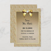 Save The Date Mariage Glamour Or et Bijou Élégant (Devant / Derrière)