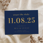 Save The Date Mariage Gold Chic de la marine minimale Date non p<br><div class="desc">Personnalisez ce mariage de design chic minimaliste sauvegardez la date avec tous vos détails.</div>