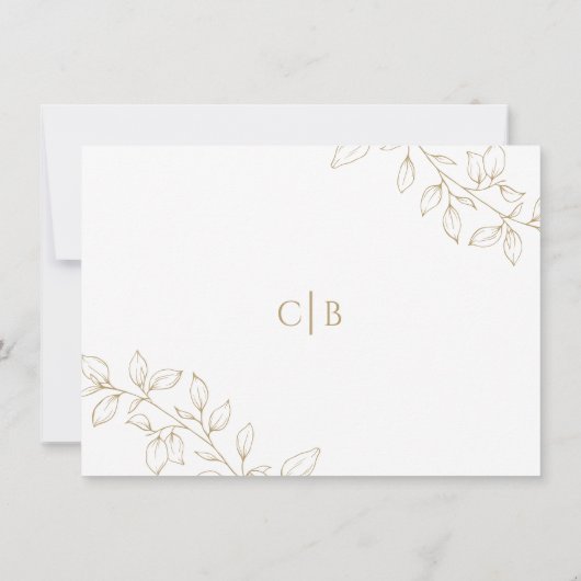 Save The Date Mariage Gold Classic Greenery Enregistrer La Date (Dos)