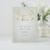 Save The Date Mariage Gold Foil Gold Leaf-Effect Save-The-Date (Debout devant)