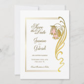 Save The Date Mariage Gold Frame élégant (Devant)