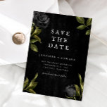 Save The Date Mariage gothique<br><div class="desc">Gothique enregistrer la carte de date avec l'illustration des roses noirs. Parfait pour un mariage de saison d'halloween.</div>