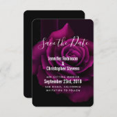 Save The Date Mariage gothique à fleurs violettes-rouges (Devant / Derrière)