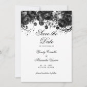 Save The Date Mariage Gothique Blanc Classique Enregistrer La Da (Devant)