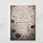 Save The Date Mariage gothique boho foncé (Devant)