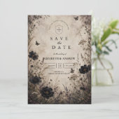 Save The Date Mariage gothique boho foncé (Debout devant)