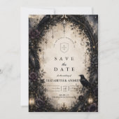 Save The Date Mariage gothique céleste enchanté (Devant)