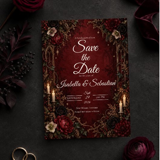 Save The Date Mariage gothique céleste éthéré