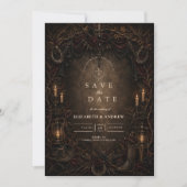 Save The Date Mariage gothique de campagne occidental (Devant)