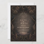 Save The Date Mariage gothique de campagne rustique (Devant)