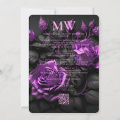 Save The Date Mariage gothique élégant Fleurs bohèmes Roses viol (Dos)