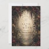 Save The Date Mariage gothique en forêt (Devant)