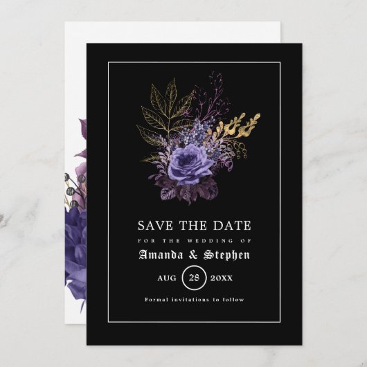 Save The Date Mariage Gothique Enregistrer La Date (Devant / Derrière)
