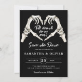 Save The Date Mariage gothique Enregistrer La Date Halloween Crâ (Devant)