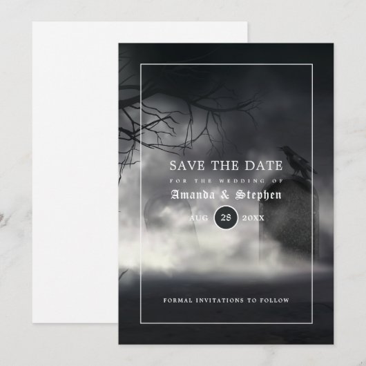Save The Date Mariage gothique étrange Enregistrer la date (Devant / Derrière)
