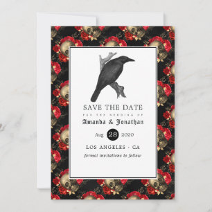 Save The Date Mariage gothique floral