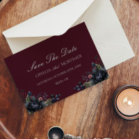 Mariage gothique foncé Floral Bourgogne