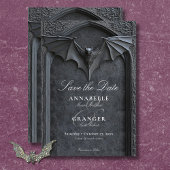 Save The Date Mariage gothique Halloween chauve chauve et arc no