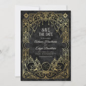 Save The Date Mariage gothique Halloween Tarot (Devant)