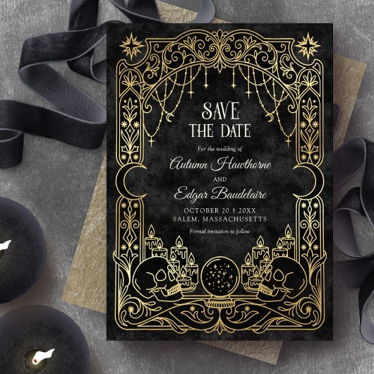 Save The Date Mariage gothique Halloween Tarot