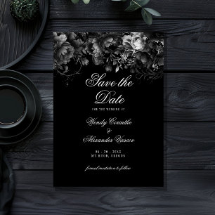 Save The Date Mariage Gothique Noir Classique Enregistrer La Dat