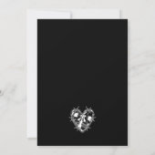 Save The Date Mariage gothique noir et blanc couple crâne (Dos)
