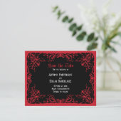 Save The Date Mariage gothique noir rouge (Debout devant)