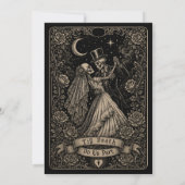 Save The Date Mariage gothique noir Tarot épouvantable (Dos)