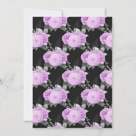 Save The Date Mariage gothique noir violet et argenté (Dos)