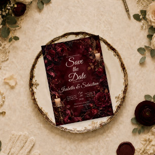 Save The Date Mariage gothique romantique en Bourgogne