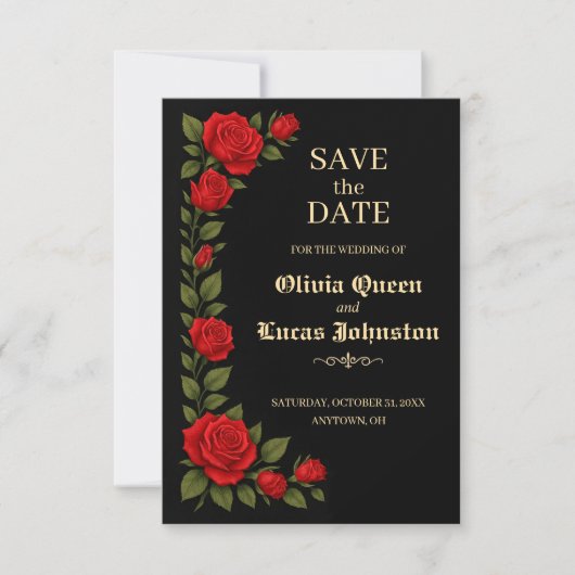 Save The Date Mariage gothique rose Enregistrer la date (Devant)