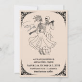 Save The Date Mariage gothique - Squelettes mignons dansent dans (Devant)