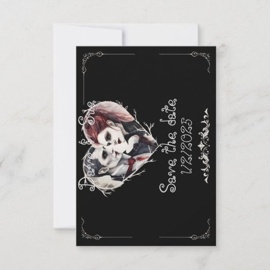 Save The Date Mariage gothique/vampire enregistrer la date (Devant)